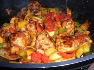 Meatballs and Mixed Peppers