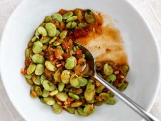 Fava Beans with Tomato Garlic Sauce