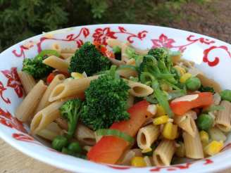 Creamless Penne Pasta Primavera With Olive Oil and Garlic