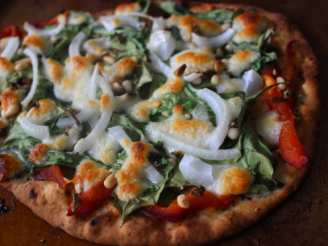 Roasted Red Pepper and Arugula Pizza