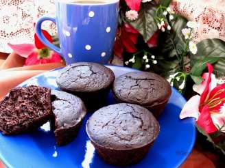 Healthy Deep Dark Chocolate Muffins