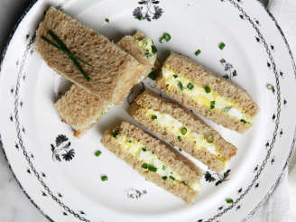 Dainty Egg and Chive Tea Sandwiches for Tea-Time