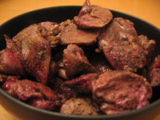 Grilled Chicken Livers in 7-Up