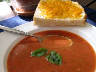 Homemade Tomato-Basil Soup with Cheese Toasts