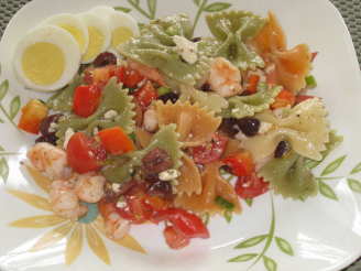 Greek Pasta Salad with Shrimp & Olives