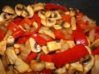 Sauteed Peppers and Mushrooms With Caramelized Onions