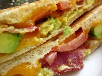 Grilled Cheddar, Bacon, and Avocado Sandwiches