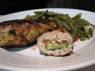 Chicken Breasts Stuffed with Zucchini, Tomato and Basil