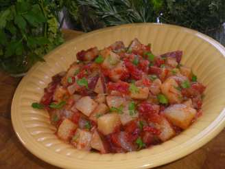Portuguese Style Redskin Potato Salad With Tomatoes and Garlic