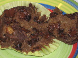 Chocolate Chocolate Chip Banana Muffins