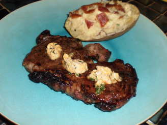 Steaks With Basil Blue Cheese Butter