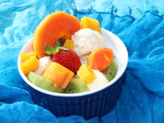 Coconut Ice Cream With Tropical Fruits