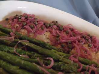 Lemon Butter Salmon With Capers and Asparagus