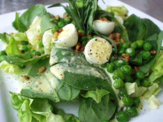 Fancy Shmancy Salad With Quail Eggs and Tarragon Dressing