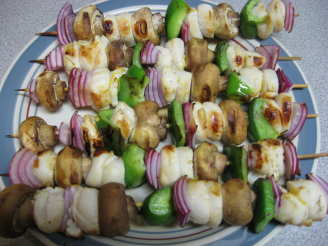 Garlic Scallop Kebabs