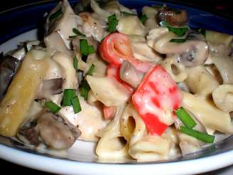 Creamy Olive Chicken Bake With Red Peppers and Mushrooms