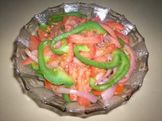 Sauteed Onion, Green Pepper, & Tomato Salad