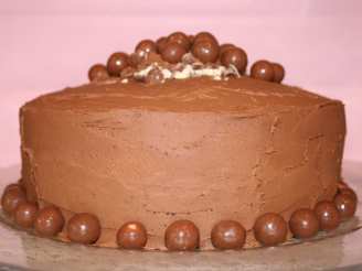 Deep Chocolate Cake With Double-Malt Topping