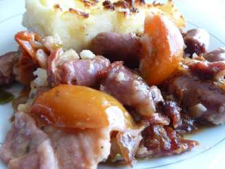 Sausage, Bacon and Tomato Cottage Pie