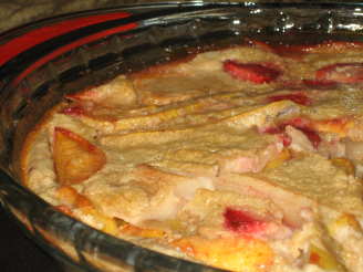 Fuzzypugs Pear, Peach & Strawberry Pancake Bake