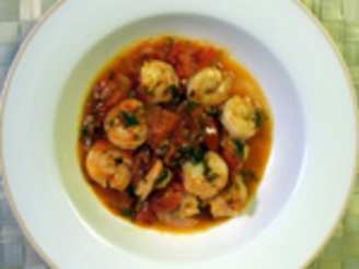 Shrimp & Tomatoes in Spicy Broth