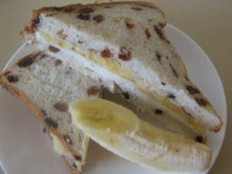 Raisin Bread-Banana Sandwich
