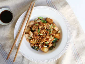 Chinese Pineapple Chicken With Cashew Nuts, Ginger, Spring Onion