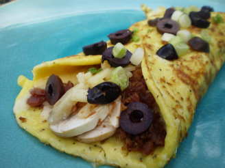 Bacon, Mushroom and Pepper Jack Cheese Omelet