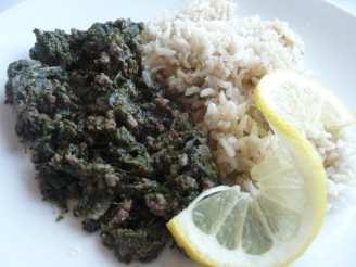 Lina's Awesome Lebanese Spinach, Beef & Rice!