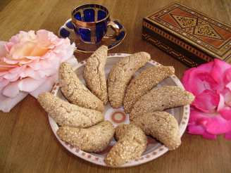 Sesame Almond Crescent Cookies
