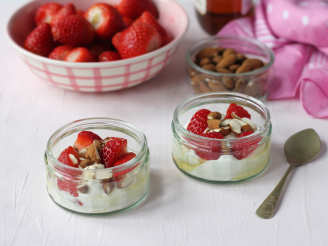 Greek Yogurt Dessert With Honey and Strawberries