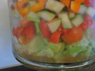 Layered Gazpacho Salad( Low Calorie)