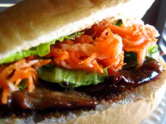 Vietnamese Banh Mi Sandwich With Grilled Beef