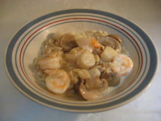Decadently Creamy Shrimp and Scallop Scampi With Orzo