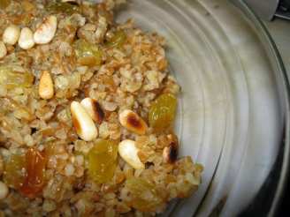 Lime-Scented Bulgar Pilaf With Raisins and Pine Nuts