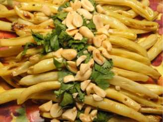 Roasted Yellow Beans With Peanuts and Cilantro