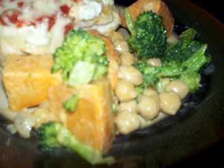 Steamed Sweet Potato, Broccoli, and Bean Salad