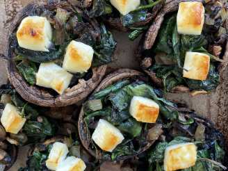Portabellas Stuffed With Spinach and Blue Cheese