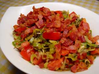 Creamed Leeks With Tarragon, Tomatoes, and Bacon