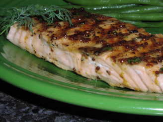 Grilled Creole Mustard-Ginger Glazed Salmon