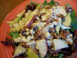 Pear Salad With and Bacon, Gorgonzola and Candied Walnuts