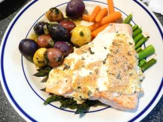 Lemon and Basil Salmon With Goat's Cheese Sauce