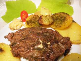 Mastelo (Lamb in Oven With Wine and Dill) With Potatoes
