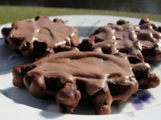 Waffle Iron Cookies With Chocolate Frosting