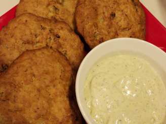 Clam Fritters With Dilly Pesto Dip