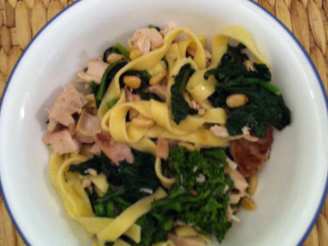 Fettuccine With Roasted Chicken and Rapini