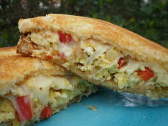 Scrambled Egg Sandwiches (With Onions and Red Peppers)
