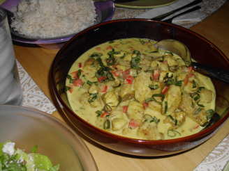 Thai Basil Chicken in Coconut-Curry Sauce