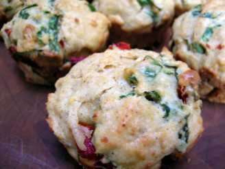 Savory Spinach, Feta, and Roasted Red Pepper Muffins