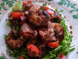 Blackened Shrimp With Onions and Tomatoes
